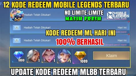 Update Hari Ini Kode Redeem Ml Terbaru Kode Redeem Mobile Legend