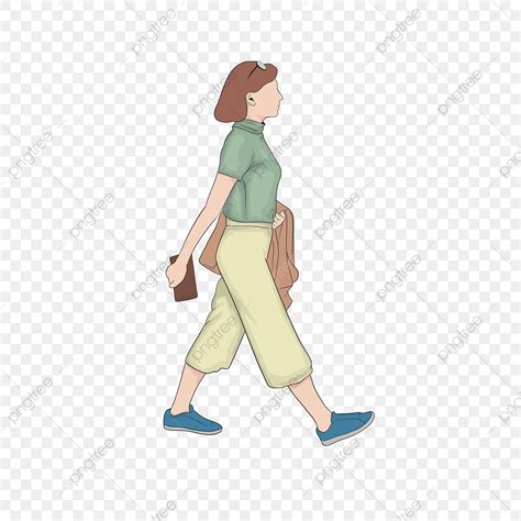 Women Walking White Transparent, Women Walk In Street, Ilustration ...