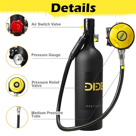 Dideep X4000 Pro 1l Mini Scuba Tank Diving Set Cylinder Oxygen Tank