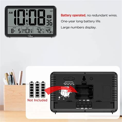 Buy WallarGe Auto Set Digital Wall Clock Battery Operated Desk Clocks