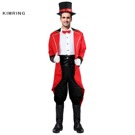 Kimring Ringmaster Halloween Costume Adult Mens Lion Tamer Costume