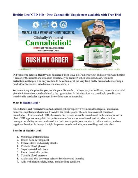 PPT - Healthy Leaf CBD Pills - New Cannabidiol Supplement available with Free Trial PowerPoint ...