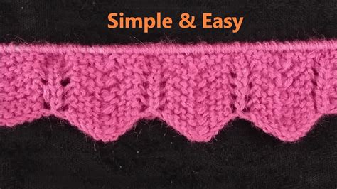 Easy Border Sweater Design Knitting Scallop Border Youtube