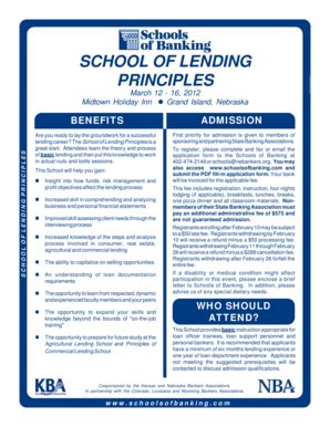 Fillable Online Lba School Of Lending Principles Louisiana Bankers