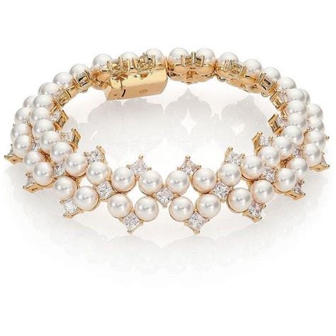 Adriana Orsini Garden Gate Faux Pearl Drama Bracelet Goldtone