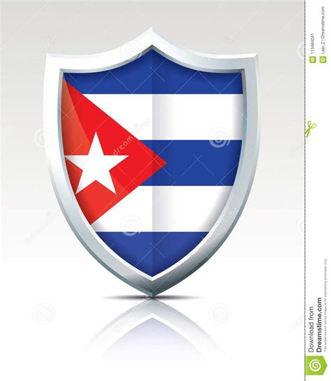 Escudo Con La Bandera De Cuba Ilustración del Vector - Ilustración de ...