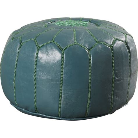 Navy Blue Leather Ottoman | Wayfair