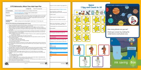 Eyfs Maths Blast Off Counting Game Whole Class Adult Input Plan And Resource