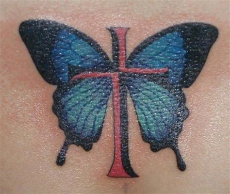 Captivating Cross Butterfly Tattoo Design - Butterfly Cross Tattoos ...