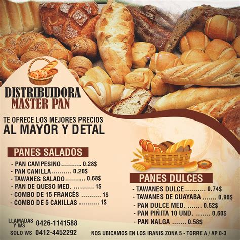 Flyer panaderia Menú de panadería Panadería Pan con jamón