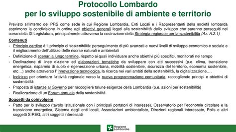 Strategia Regionale Per Lo Sviluppo Sostenibile Della Lombardia Ppt