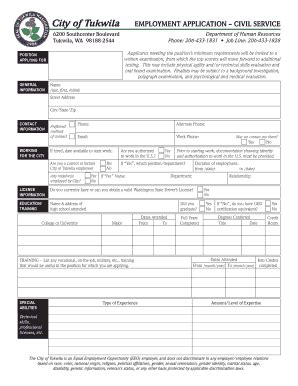 Fillable Online Tukwilawa Dear Certified Entry Police Officer Applicant