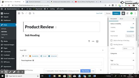 How To Start A New Blog Insert A Title Sub Heading And Paragraph In Wordpress Youtube