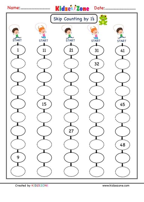 Math Worksheets For Grade 1 Skip Counting