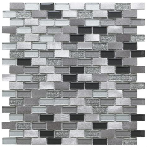 Verona Platinum Lancer 139 Glass And Metal Mini Brick Mosaic 15x30mm G30139 The Cornwall