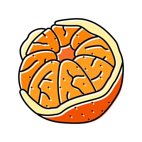 Peeled Mandarin Color Icon Vector Illustration Stock Vector