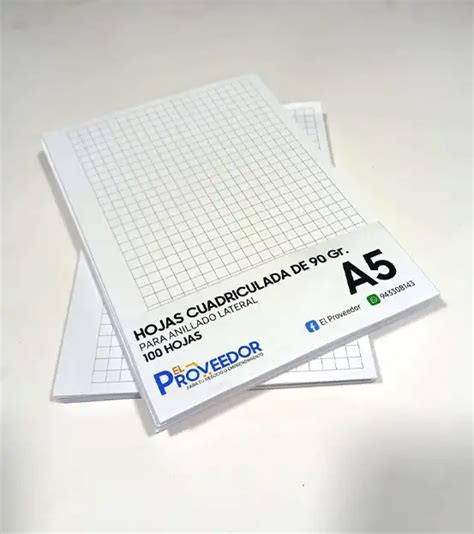 Hojas Cuadriculadas A5 90 Gr X 100 Hojas El Proveedor Insumos Para