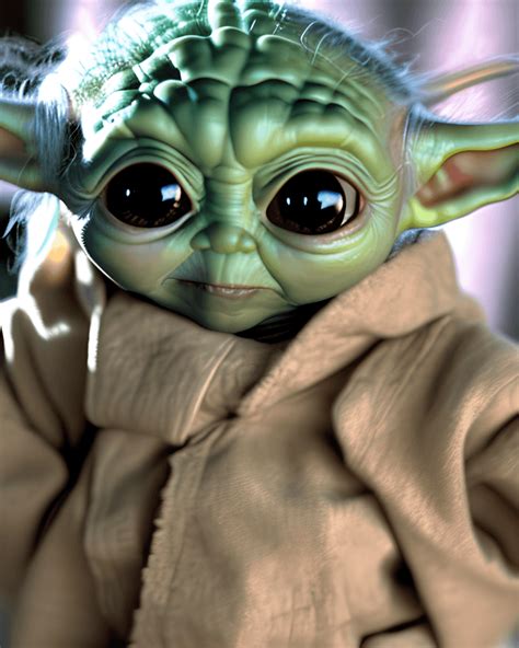 Baby Yoda Cute Face Graphic · Creative Fabrica