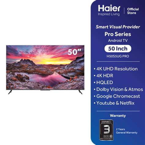 Haier 50 H QLED 4K UHD Quantum Dot Android TV Television 电视 with