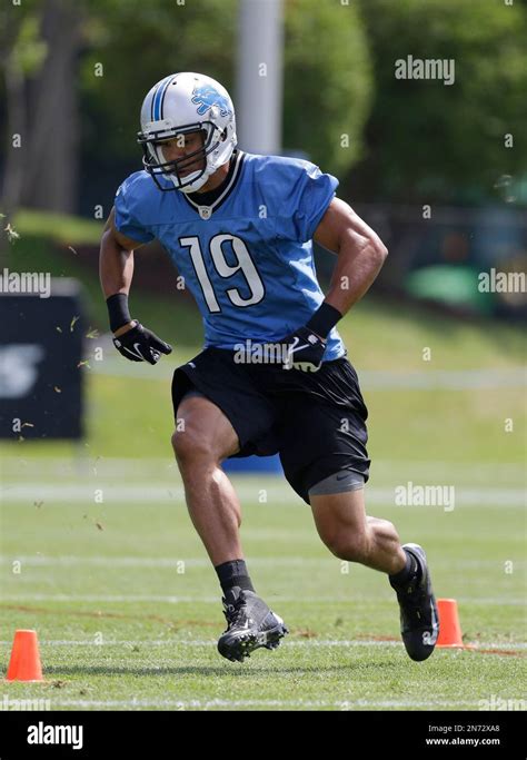 Detroit Lions Receiver Chaz Schilens Works On Drills At An Nfl Football