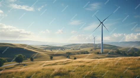 Premium Photo A Wind Turbine In The Middle Of A Desert