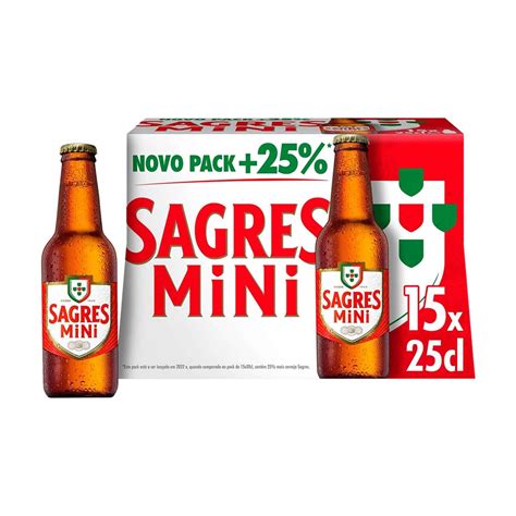 Mercadão Pingo Doce Açores Cerveja Álcool Mini Sagres Pack 15