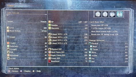 First Playthrough, are these stats enough to take on Rom? : r/bloodborne