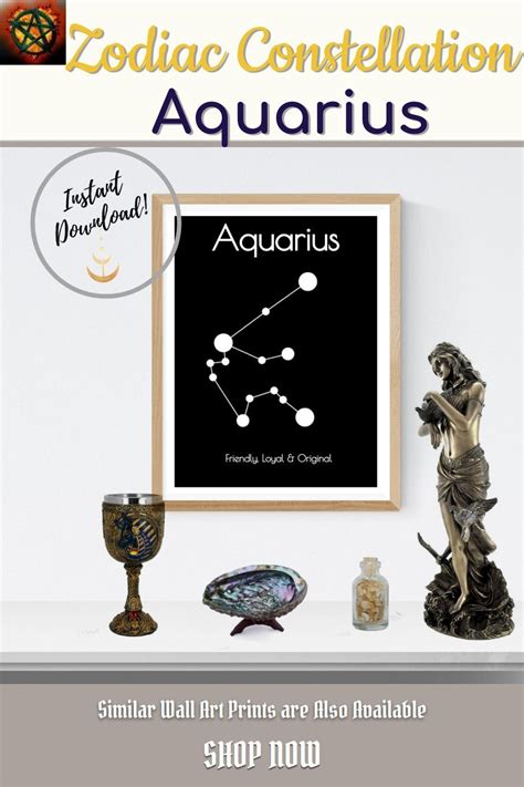 Aquarius Zodiac Constellation Motto Printable An Ideal Addition To