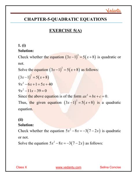 Selina Concise Mathematics Class Icse Solutions For Chapter