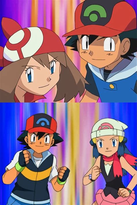 Hoenn Ash And May Vs Sinnoh Ash And Dawn In 2022 Ash And Dawn