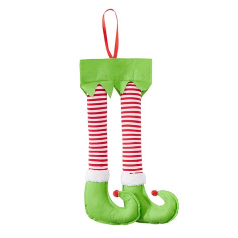 ELF Cute Christmas Plush Doll Pendant, Stripe Print Elf Leg Christmas ...