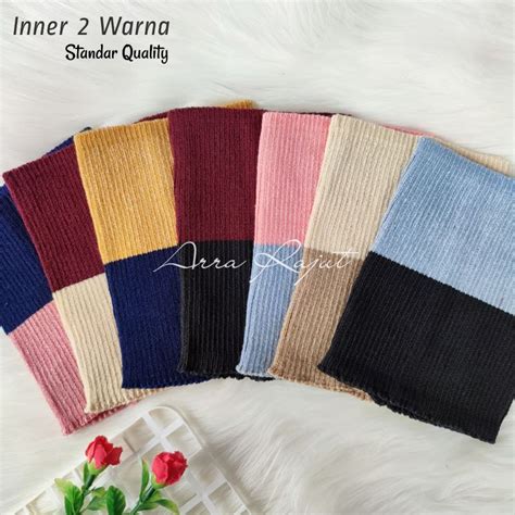 Jual BANDANA RAJUT TWOTONE CIPUT RAJUT 2 WARNA INNER HIJAB ANTI PUSING