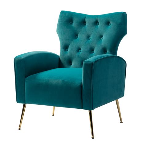 Jayden creation Brion Accent Chair-TURQUOISE | The Home Depot Canada