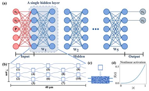 (a) The framework of neural network. (b) A 5 × 5 optical processor ...