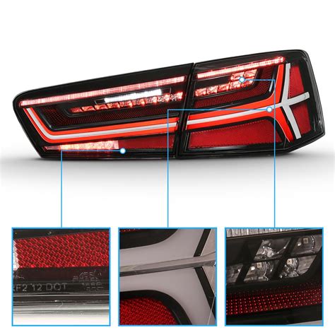 2012 2015 Audi A6 S6 Full Led Sequential Signal Tail Lights Black Chrome