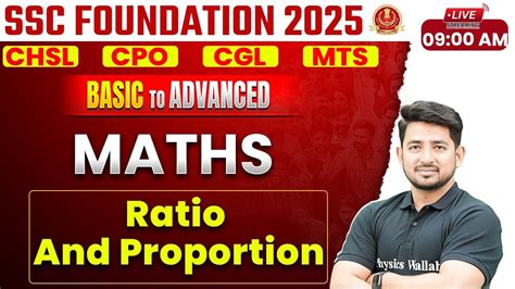 SSC MATHS CLASSES 2025 RATIO AND PROPORTION FOR SSC EXAMS SSC CGL