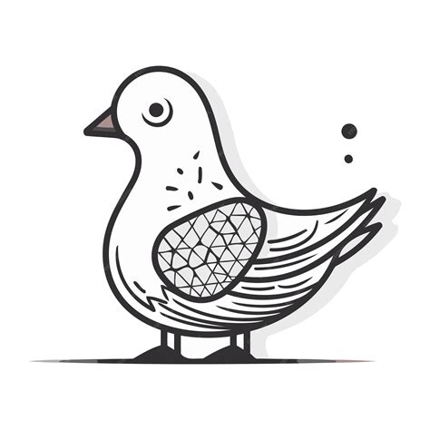 Premium Vector Pigeon Doodle Icon Pigeon Vector Illustration