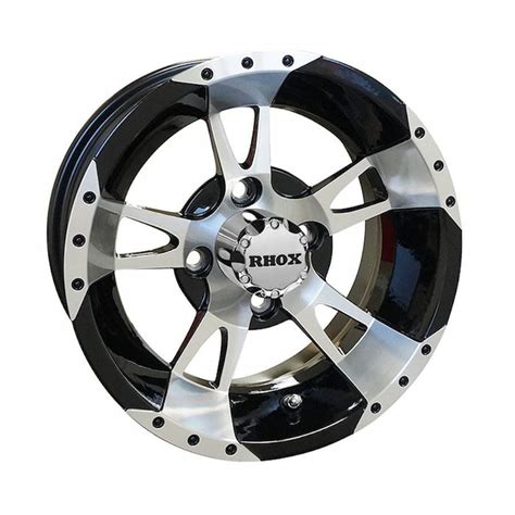 12 Rx200 Black Machined Golf Cart Wheel Rhox® — Golfcartstuff™