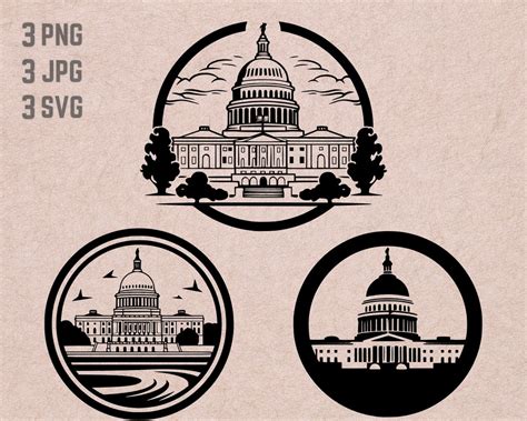 Washington, D.C. Skyline SVG Designs, Washington, D.C. Logo, Washington ...