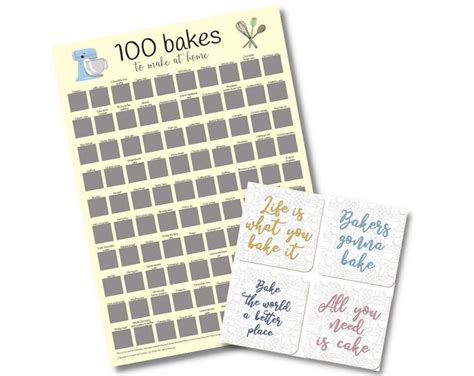 Bakes Scratch Off Poster And Baking Pun Coasters Bundle Baking