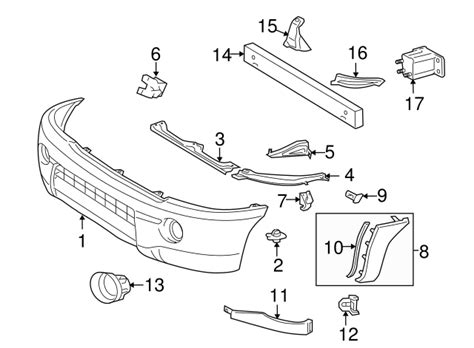 2005 2011 Toyota Tacoma Bumper Cover Support Rail Left Front 52126