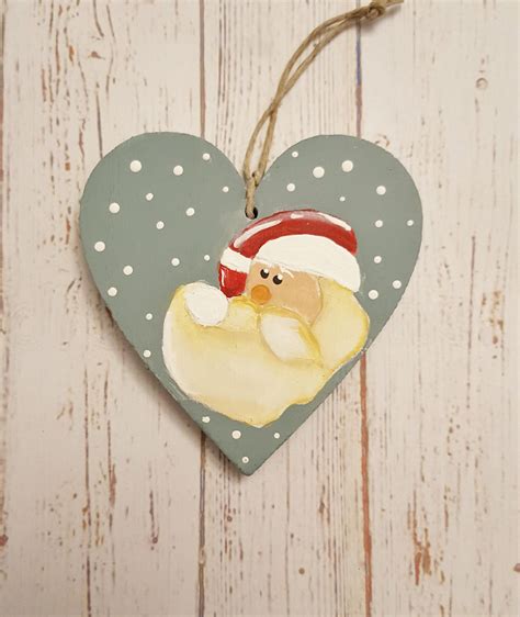 Addobbi Natalizi Cuore In Legno Cuori Natale Decorazioni Natalizie