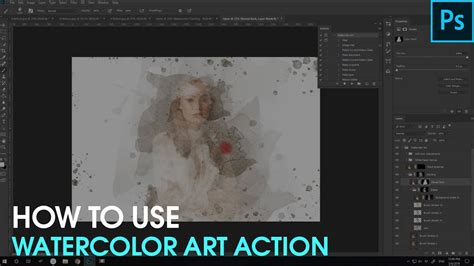 How To Use Watercolor Art In Watercolor Photoshop Actions Youtube