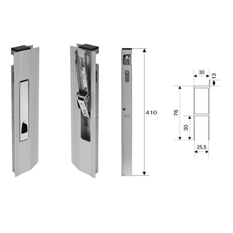 Zamek Pionowy Burty Aluminiowej H Prawy Z Uszcz