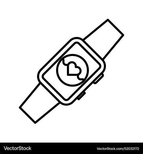 Smart Watch Icon Linear Logo Mark In Black Vector Image