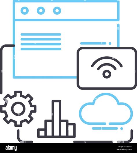 Application Program Interface Line Icon Outline Symbol Vector