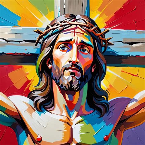 Premium Photo Oil Painting Of Portrait Of Jesus Christ Crucified