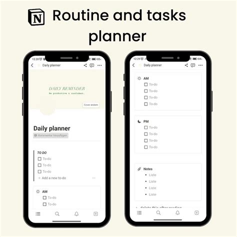 Two Mobile Phones With The Text Routine And Tasks Planner Displayed On