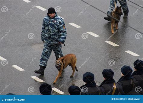 Russian Police and Dogs on Oppositional March Editorial Stock Photo ...