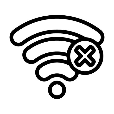 No Wi Fi Line Icon Vector Illustration 35744899 Vector Art At Vecteezy